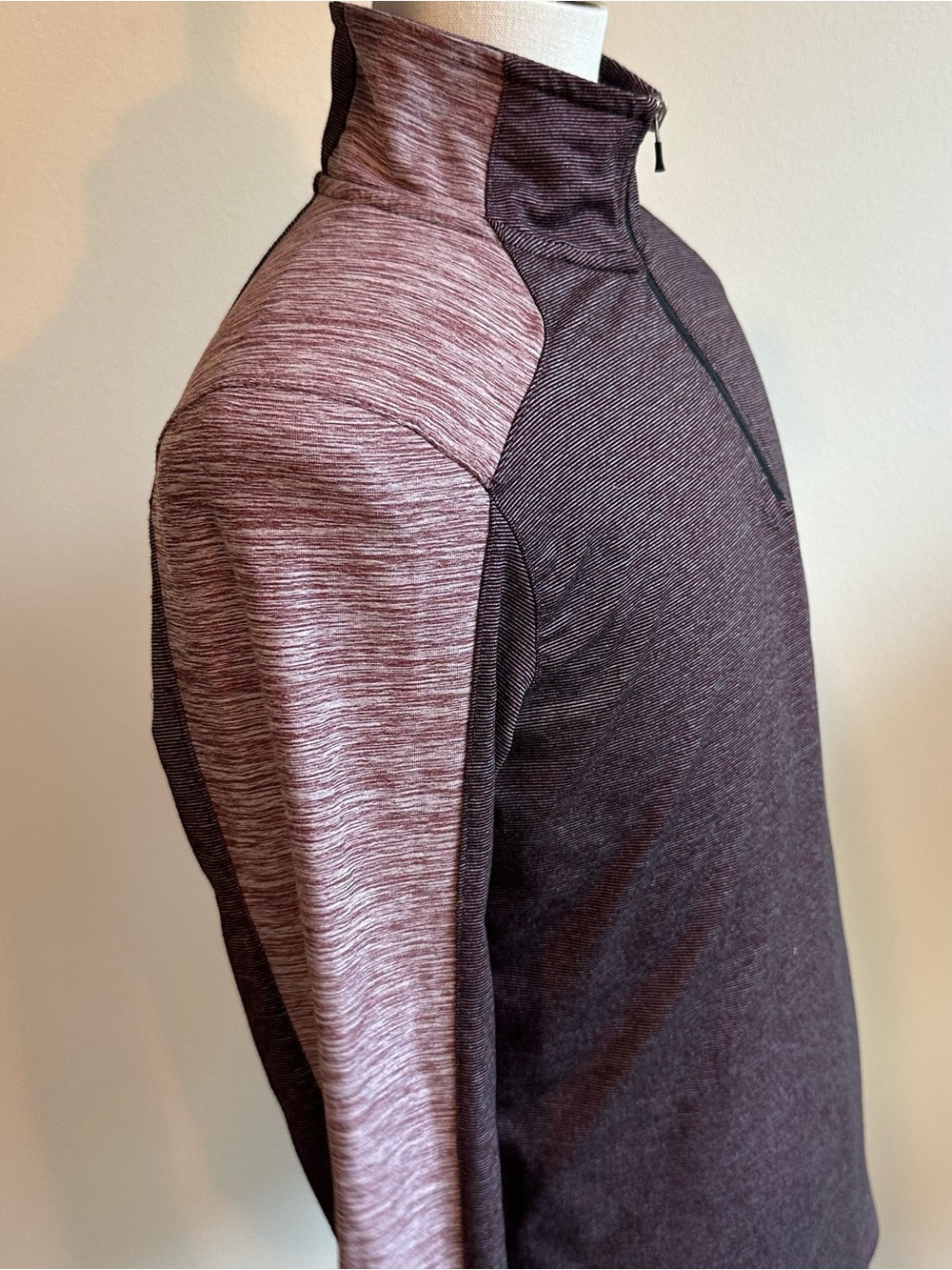 Kids Champion Long Sleeve Half-Zip Top in Heather Plum and Mauve | SIZE KIDS M - Picture 2 of 7